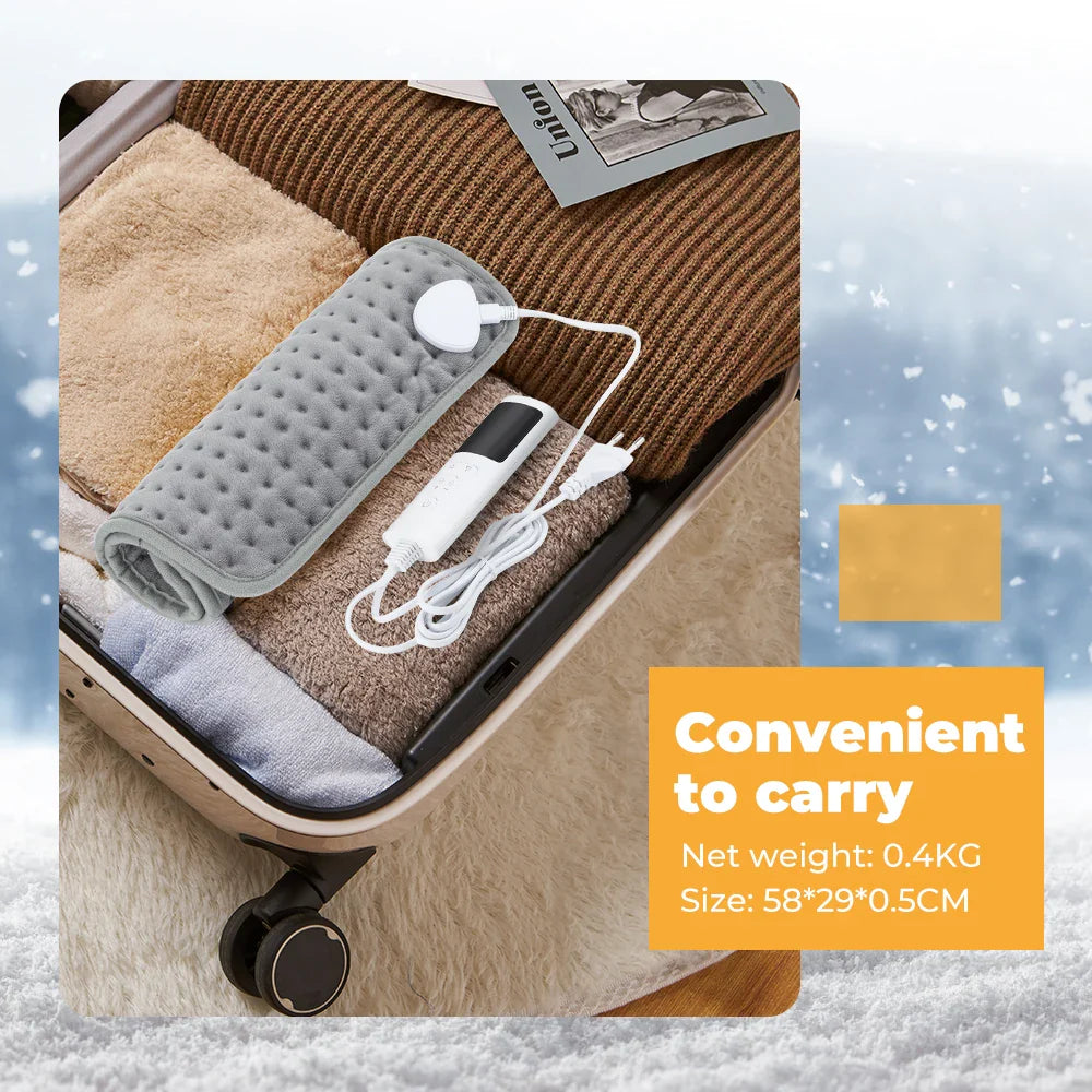 CosiTherm Coussin Chauffant | 9 Niveaux de Température & 4 Options de Minuterie | Microfleece Ultra Doux | 58×29 cm