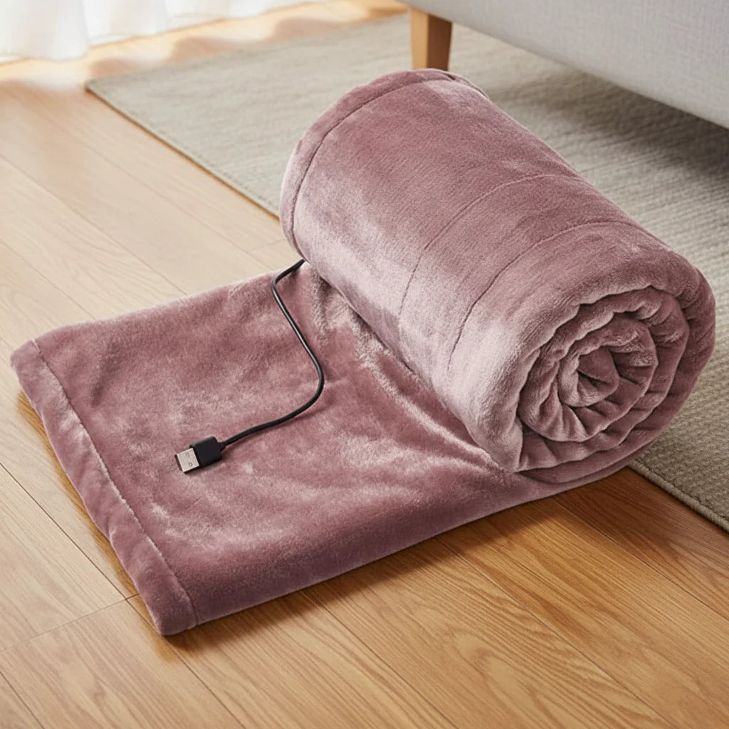 HEATEASE – Couverture chauffante USB portable avec 3 niveaux de chaleur