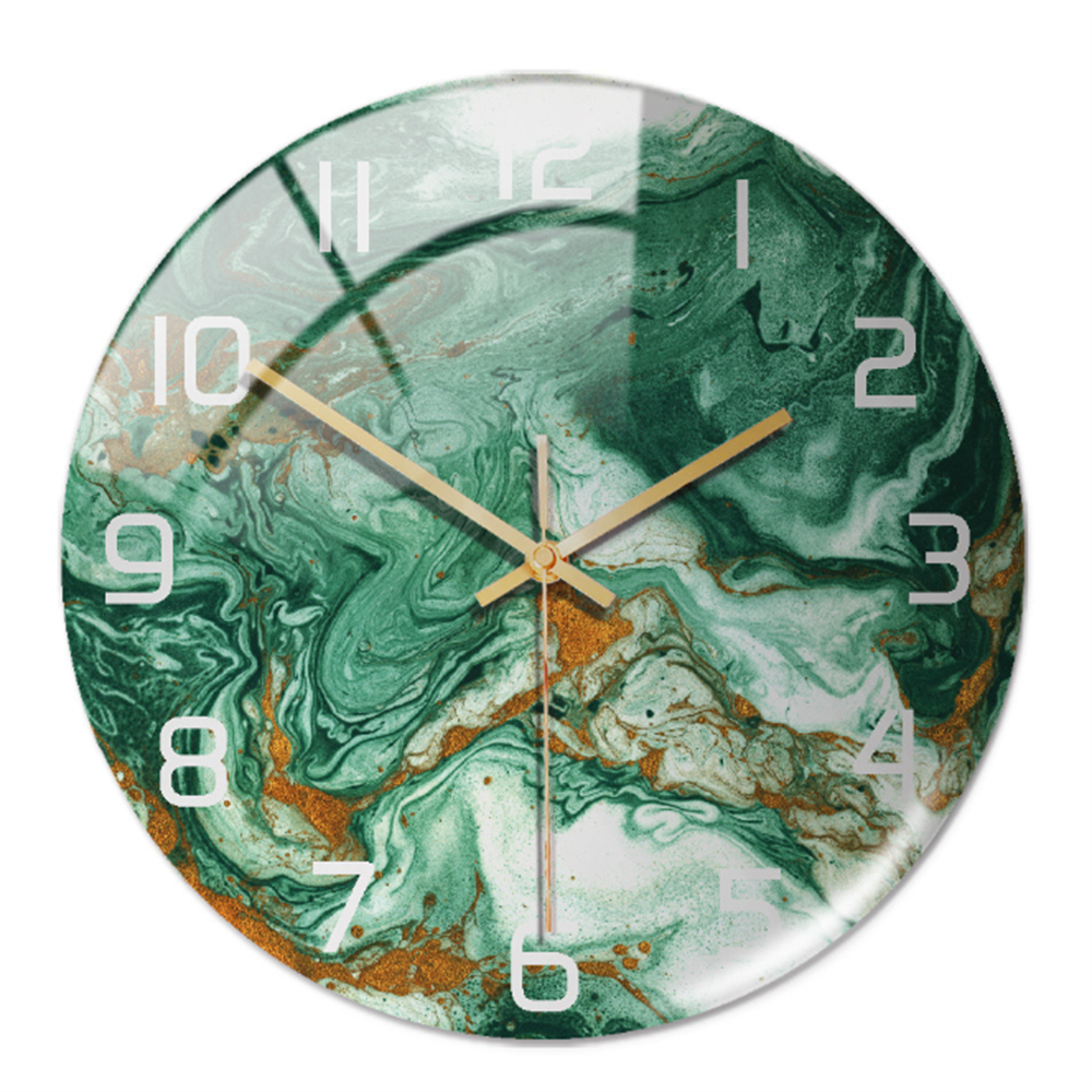 Horloge murale en effet marbre Ø30 cm – design silencieux et élégant