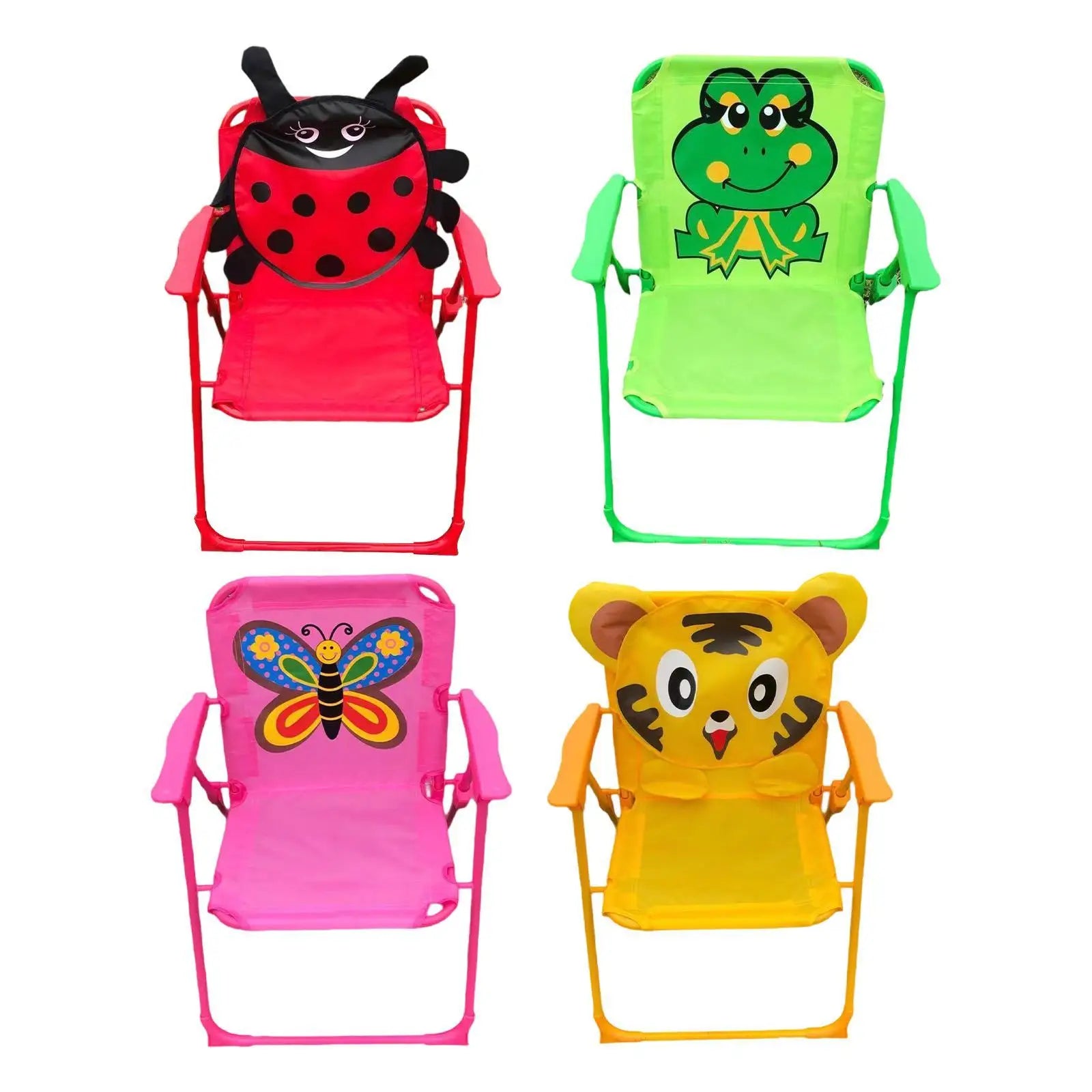 Chaise Enfant Pliable avec Imprimé Animaux - Légère et Idéale pour Activités de Plein Air