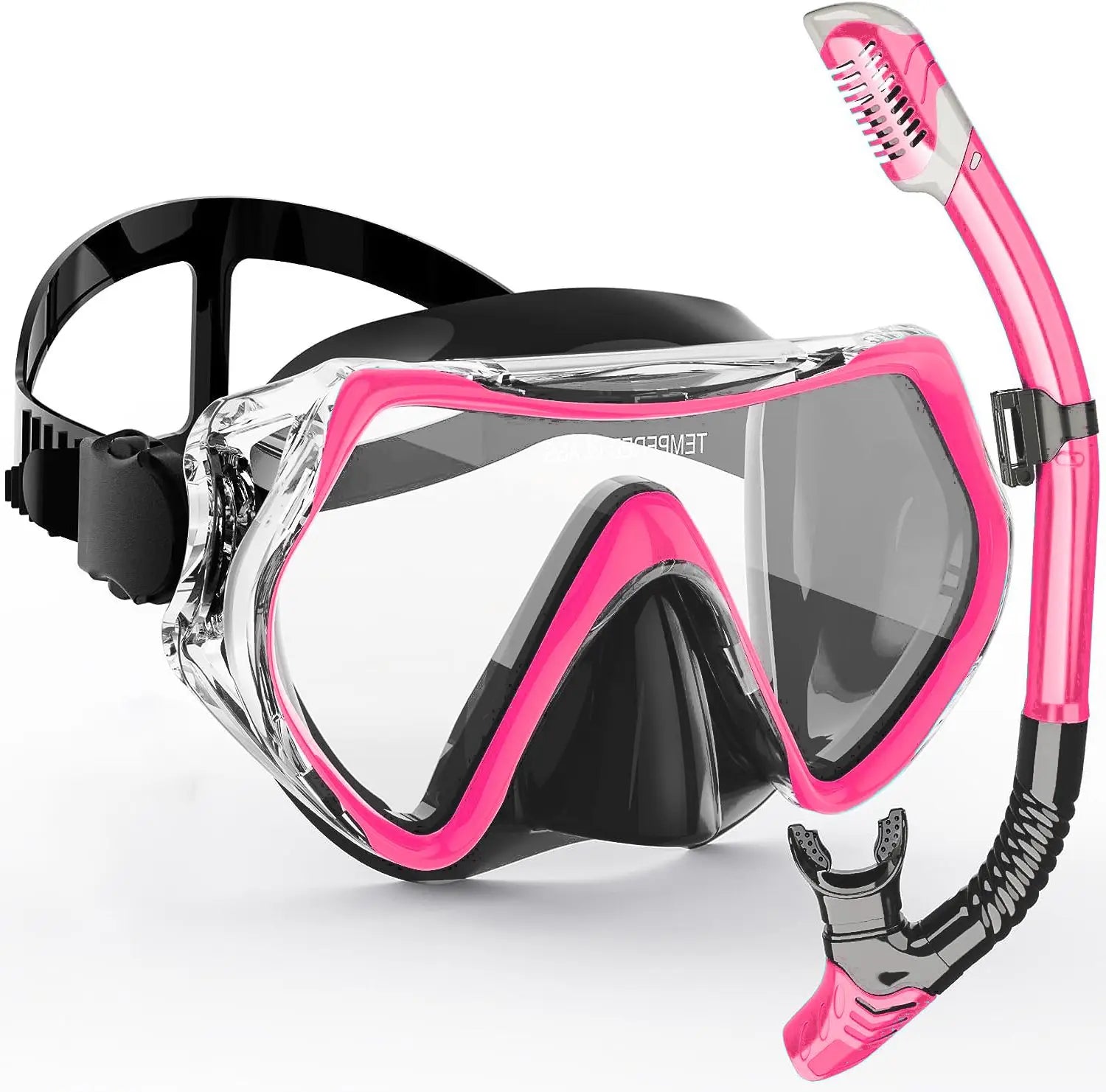 AquaVision Masque de Snorkeling Set pour Adultes | Anti-Buée & Résistant aux Chocs | Bord en Silicone & Snorkel Sec | Champ de Vision à 180°