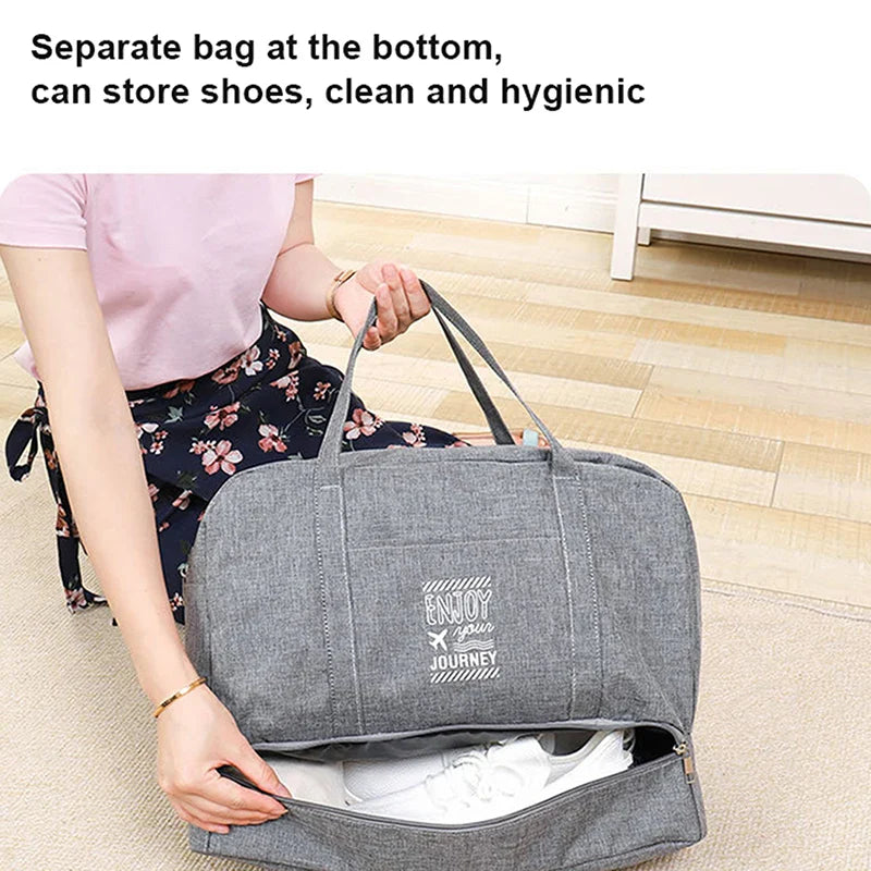 Lugviva Sac de Voyage Pliable pour Femmes | Grande Sac de Week-end en Tissu Oxford | Sac à Main pour Voyages, Quotidien & Sport