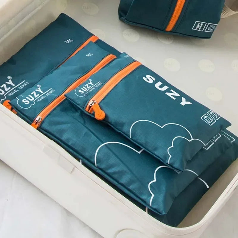 Packavio Set d'Organisateurs de Voyage 7 pièces | Sacs de Valise pour Vêtements & Chaussures | Gain de Place & Résistant à l'Eau