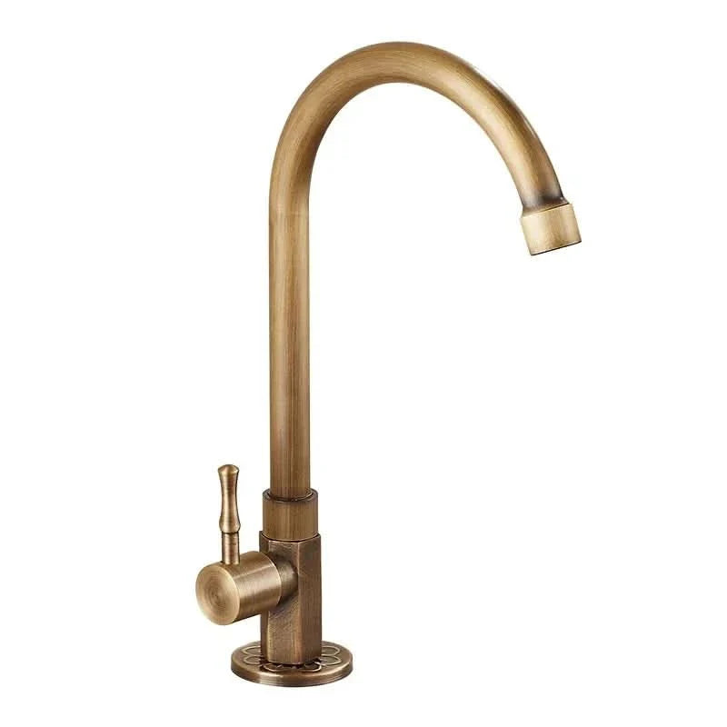 GOLDENSWAN – Robinet antique en laiton pour cuisine et salle de bain