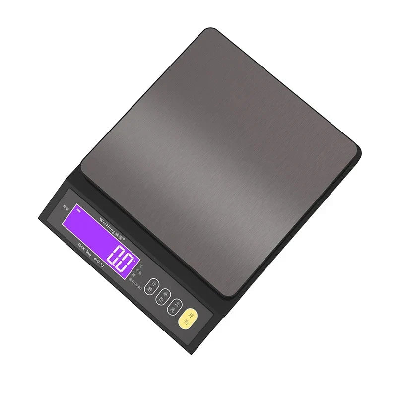 Balance de cuisine électronique numérique 5 kg/0,1 g et 10 kg/1 g, écran LCD, outil en acier inoxydable entièrement étanche pour la pâtisserie
