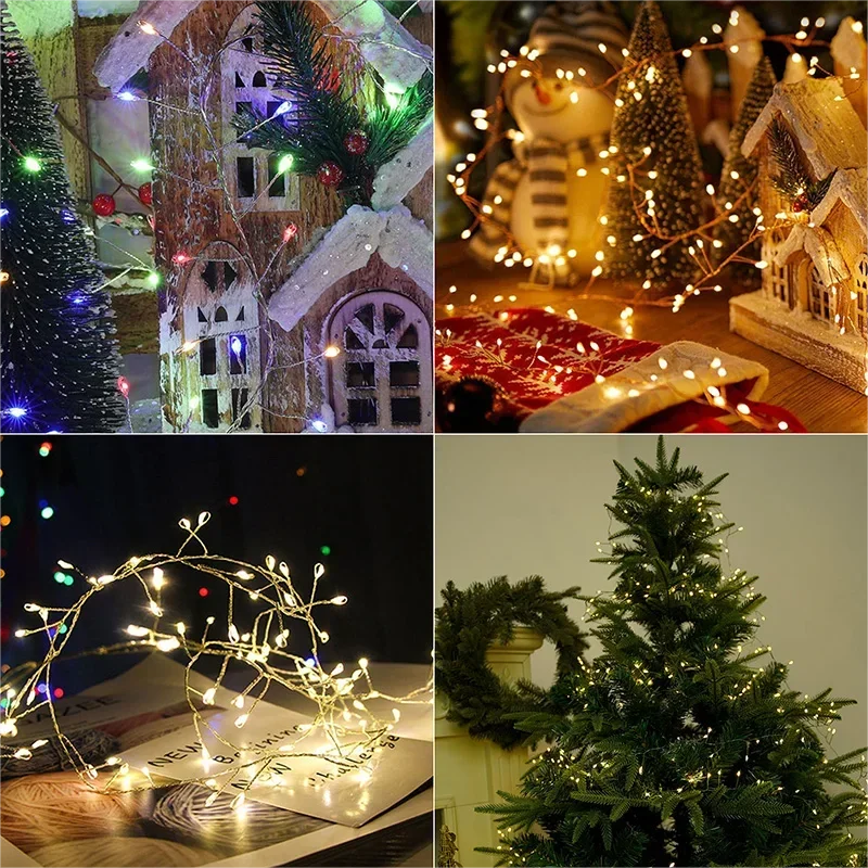 Guirlande LED Cluster Lumistra | Blanc chaud & Blanc froid | 36 m Fil argenté | Étanche IP44 | Pour Noël, Mariage & Fête