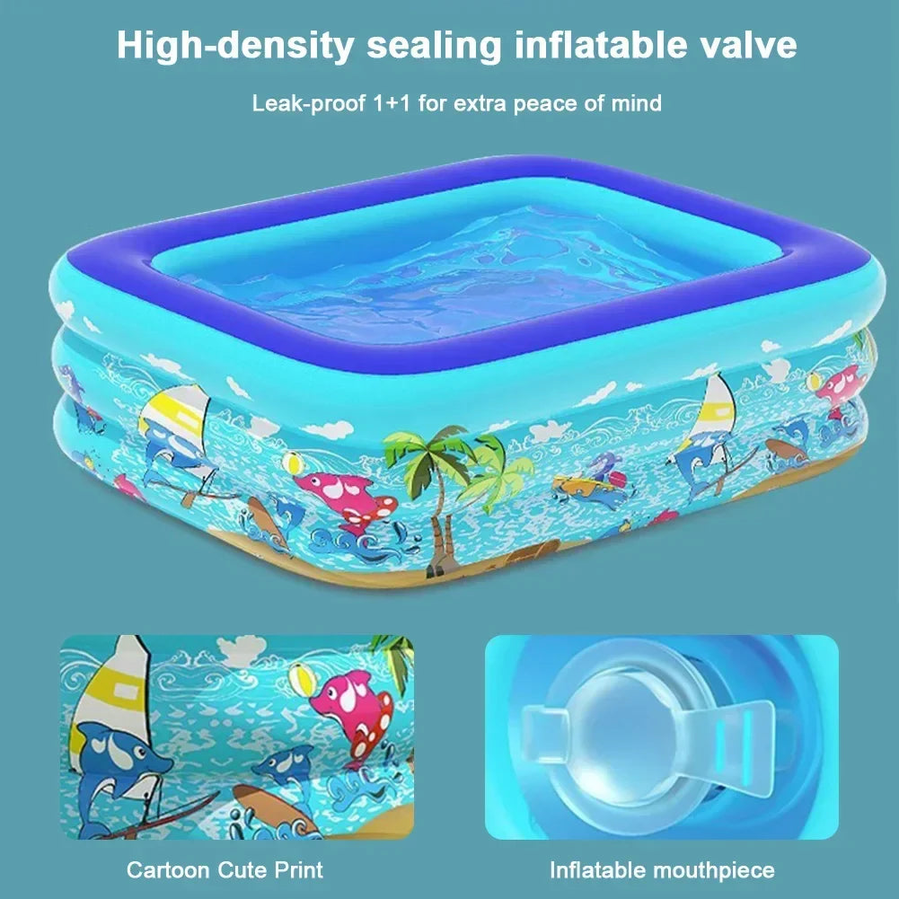 Luftolino Piscine Gonflable pour Enfants | 110–180 cm | PVC Extra Épais | Design Cartoon pour Jardin & Balcon