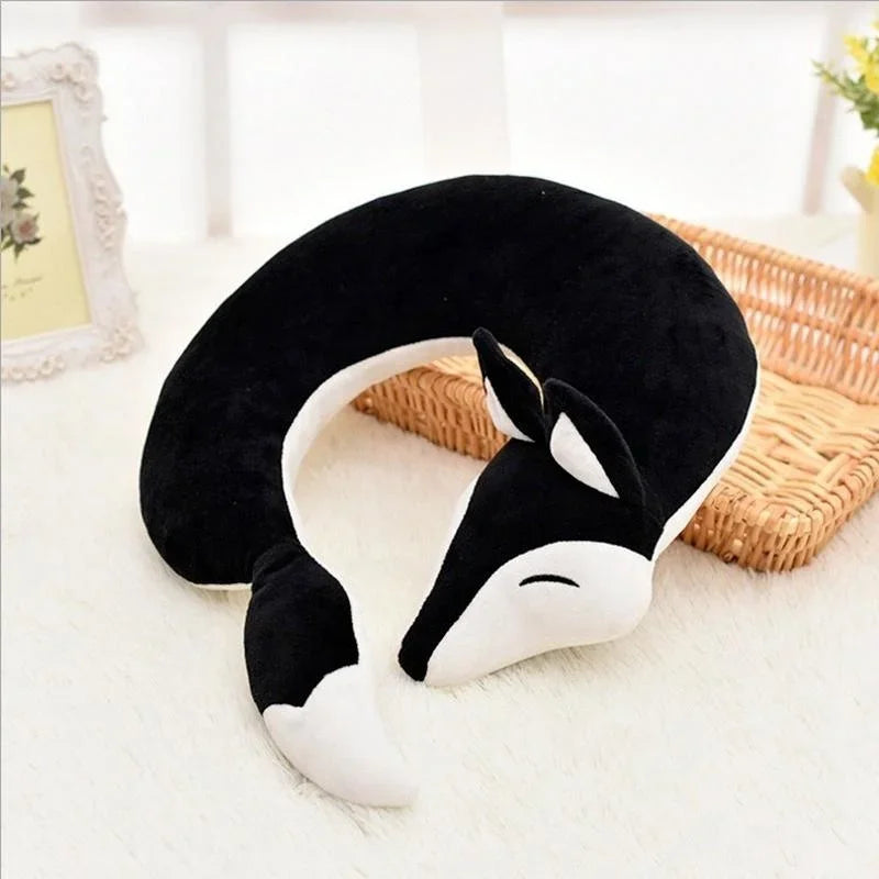 ReiseFuchs Coussin de Voyage | Super Doux & Ergonomique | Design Cartoon Renard | Pour Enfants & Adultes