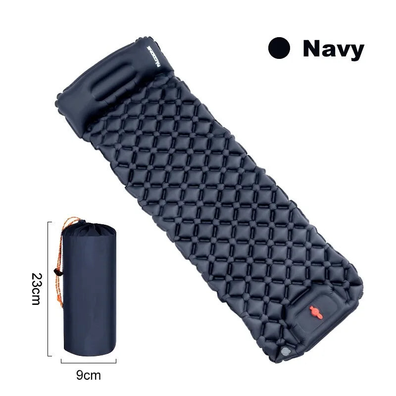 Matelas de camping double-avec matelas auto-gonflant et oreiller – Matelas gonflable pour randonnée en plein air pour 2 personnes