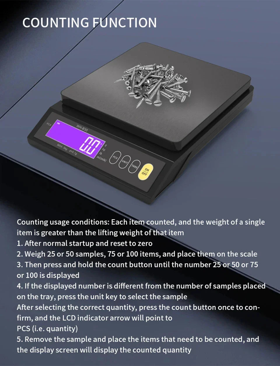 Balance de cuisine électronique numérique 5 kg/0,1 g et 10 kg/1 g, écran LCD, outil en acier inoxydable entièrement étanche pour la pâtisserie