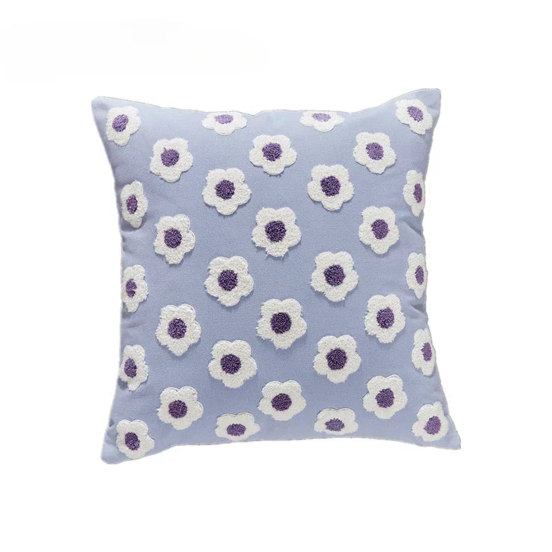 Housse de Coussin Jacquard Avec Broderie 45x45 Cm