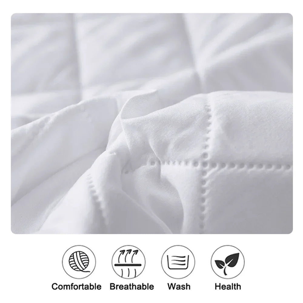 Housse de Matelas Imperméable – Protection pour Taille Twin/Full/140/160, Gris/Blanc, Options de Tailles Multiples