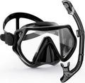 AquaVision Masque de Snorkeling Set pour Adultes | Anti-Buée & Résistant aux Chocs | Bord en Silicone & Snorkel Sec | Champ de Vision à 180°