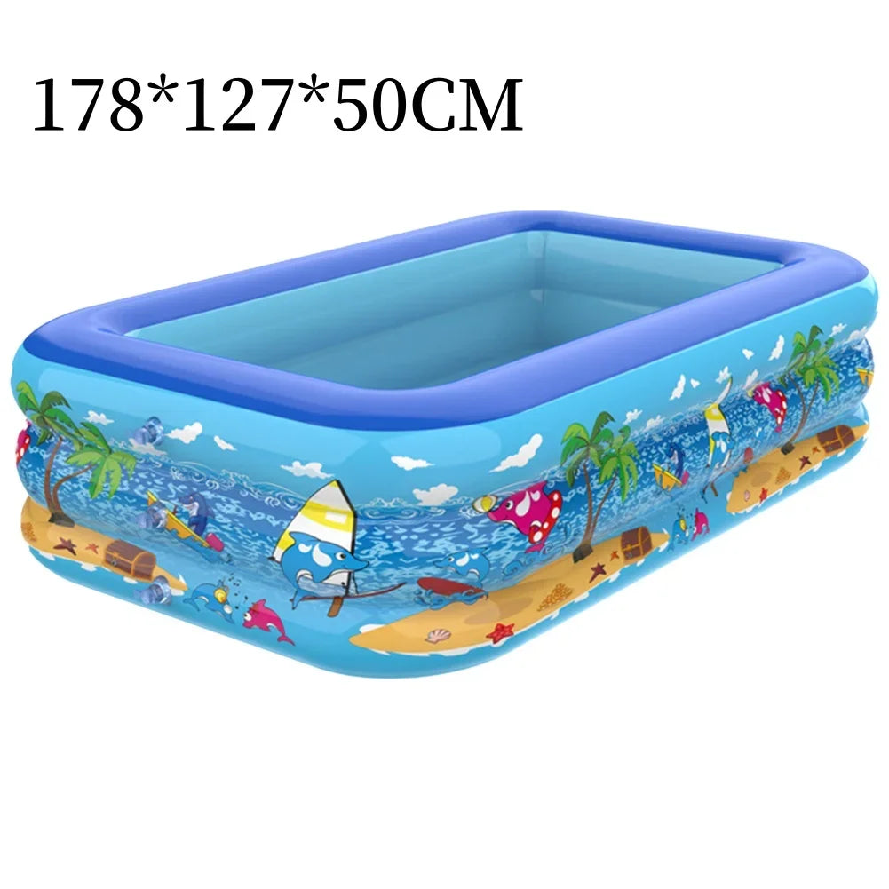 Luftolino Piscine Gonflable pour Enfants | 110–180 cm | PVC Extra Épais | Design Cartoon pour Jardin & Balcon