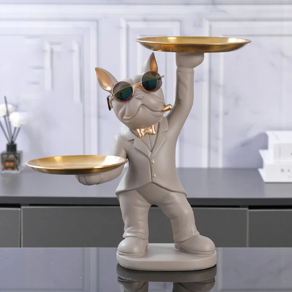 Chic Statue de Chien - Décor Ludique et Élégant