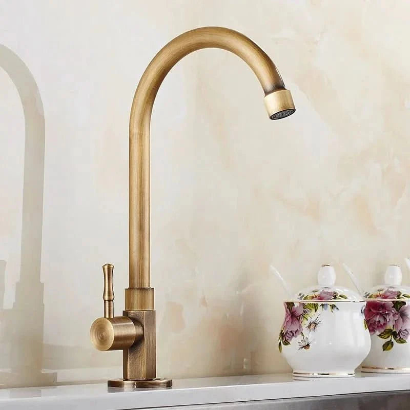 GOLDENSWAN – Robinet antique en laiton pour cuisine et salle de bain