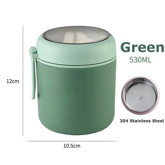 ThermoMea Conteneur Thermique en Acier Inoxydable | 530 ml / 710 ml | Tasse à Soupe & Déjeuner Isolée | Étanche & Durable