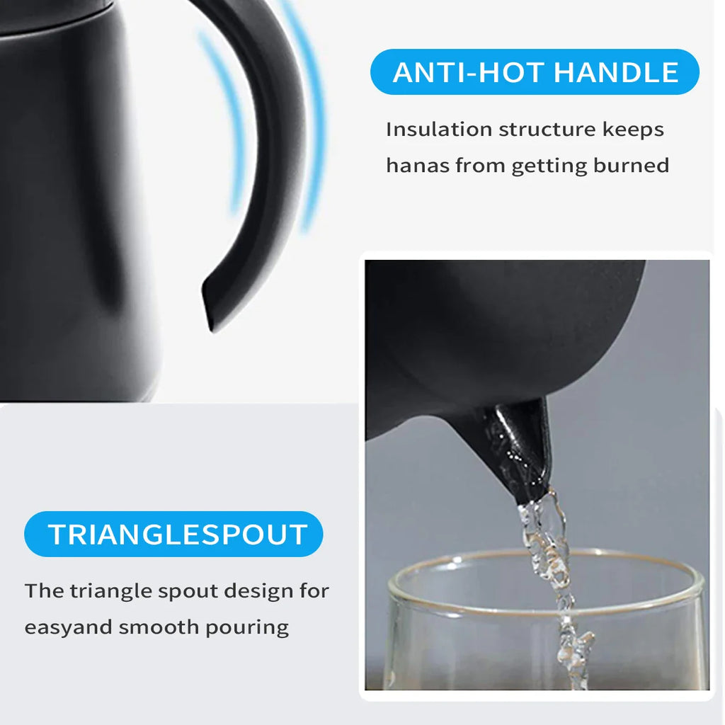 ThermoBrew Carafe Isolante | Acier Inoxydable 304 | Double Paroi & Isolée sous Vide | 6h Chaud / 12h Froid | 0,5 L
