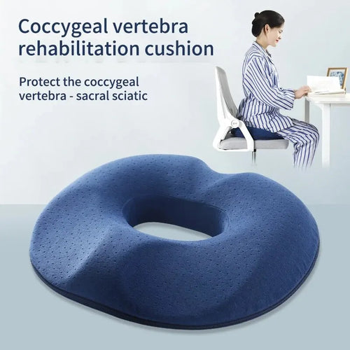 OrthoRelax | Coussin de siège en mousse à mémoire | Soulagement pour le coccyx et la colonne vertébrale | Ergonomique et Confortable