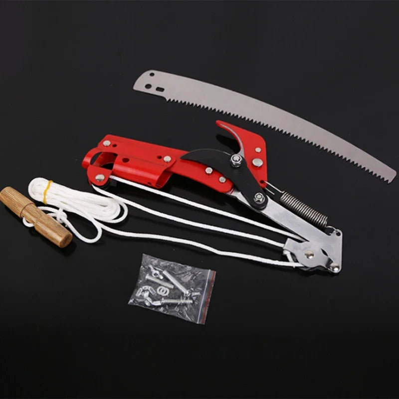 SkyCut Taille-haie télescopique | Sécateur de jardin avec corde | Lame en acier SK5 | Pour arbres fruitiers & branches hautes