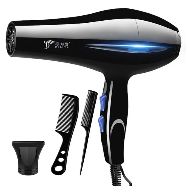 Sèche-cheveux Professionnel 2200W – Chauffage Rapide Puissant avec Réglages Chauds et Froids