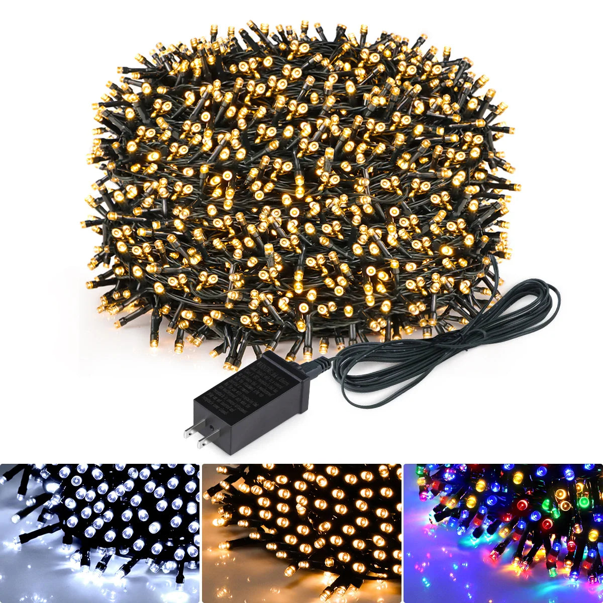 LuminaraX | Guirlande LED extérieure 24V | 8 modes d'éclairage | Étanche IP65 | 10–100 m | Pour jardin, maison & décoration de Noël