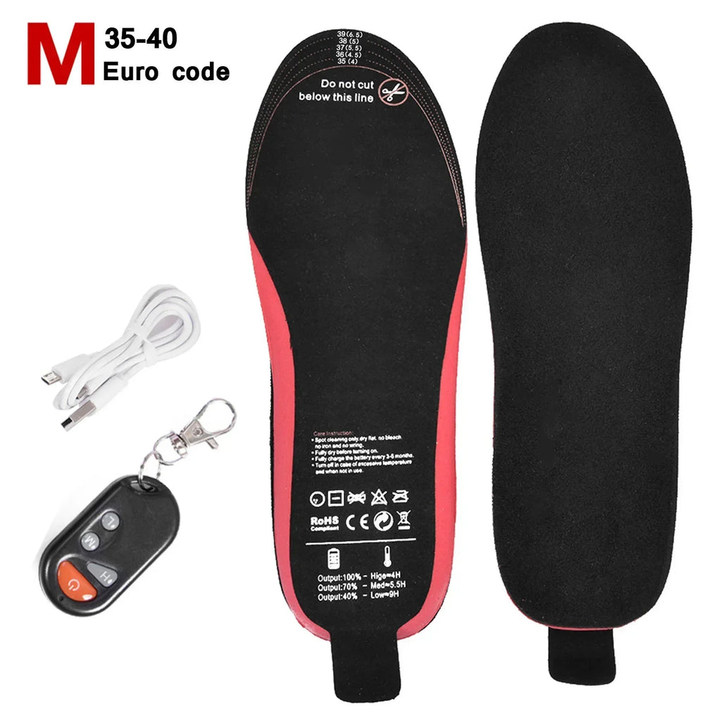 Semelles chauffantes WarmStep Pro | Rechargeables avec télécommande | 3 niveaux de chaleur | Découpables | Chauffe-pieds électriques pour l'hiver et les activités en extérieur