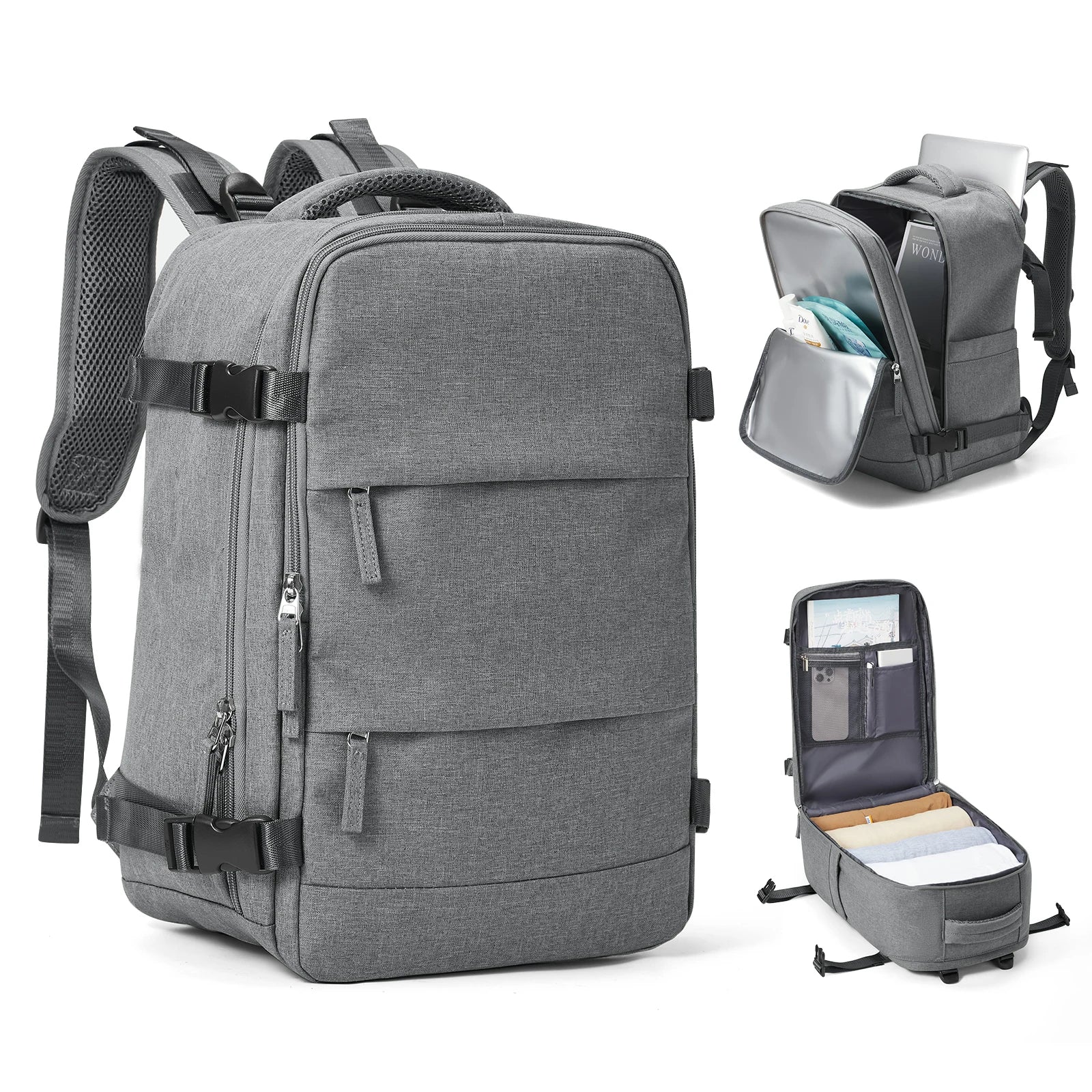 Sac à dos de voyage Travomate | Étanche & Polyvalent | Compartiment pour ordinateur portable 15,6" | Grande capacité avec séparation humide-sèche