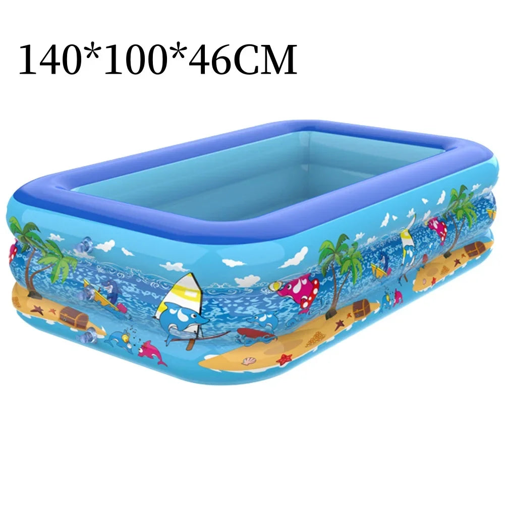 Luftolino Piscine Gonflable pour Enfants | 110–180 cm | PVC Extra Épais | Design Cartoon pour Jardin & Balcon