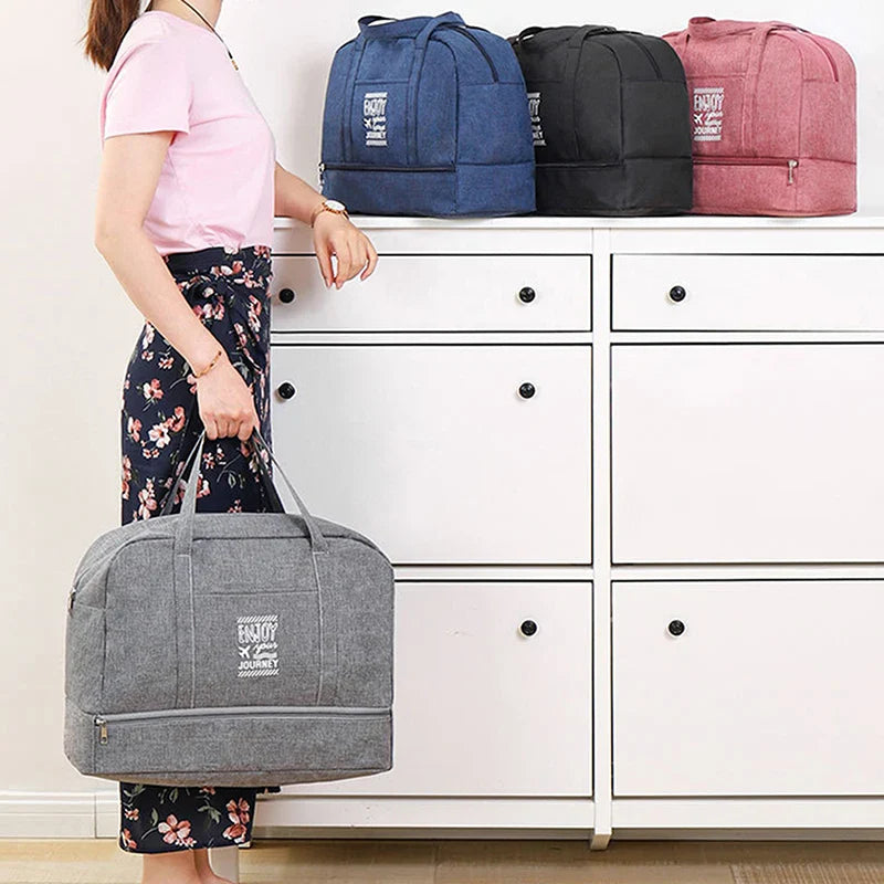 Lugviva Sac de Voyage Pliable pour Femmes | Grande Sac de Week-end en Tissu Oxford | Sac à Main pour Voyages, Quotidien & Sport