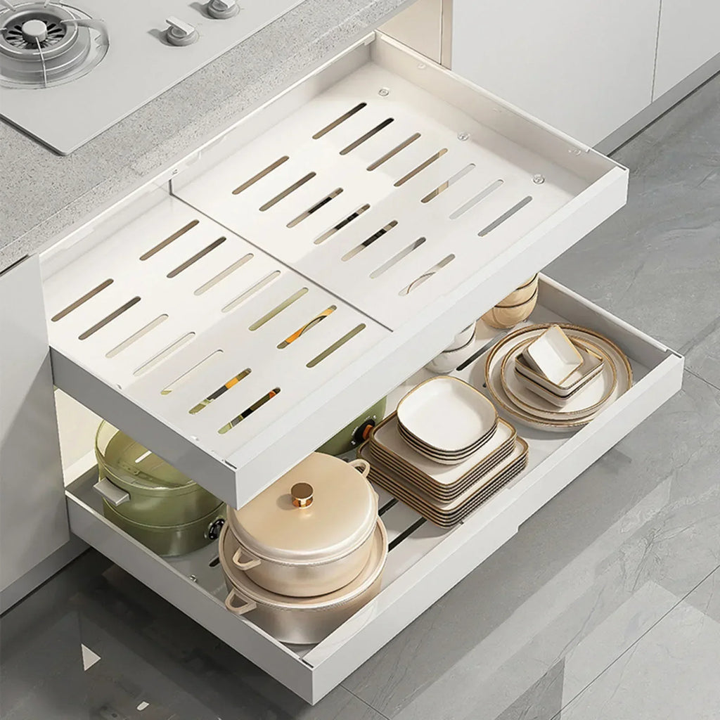 Étagère de cuisine avec tiroir | Étagère extensible en acier gain de place