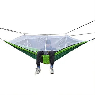 Hamac OutdoorRelax avec moustiquaire et système de fermeture rapide – Capacité de charge de 200 kg