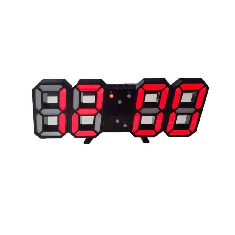 Horloge murale LED 3D numérique – Design moderne avec fonction de variation de luminosité et visibilité optimale