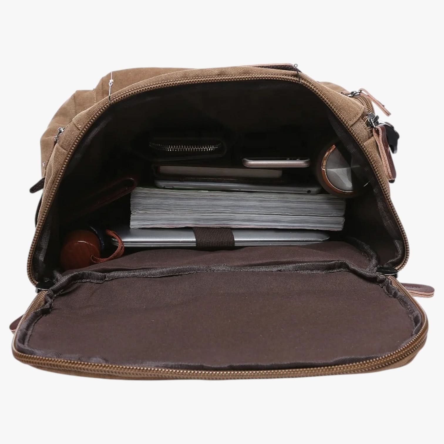 VINTAGECANVAS Sac à dos – Élégant & Fonctionnel avec compartiment pour ordinateur portable pour le quotidien & l'aventure