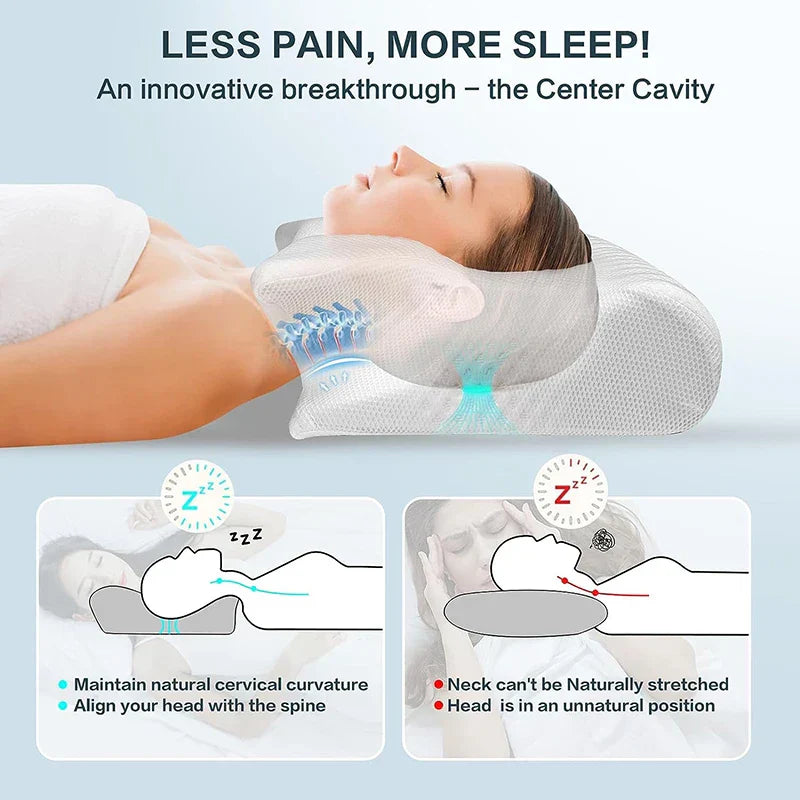 Coussin cervical en mousse à mémoire 2 en 1 avec conception ergonomique – RestAlign