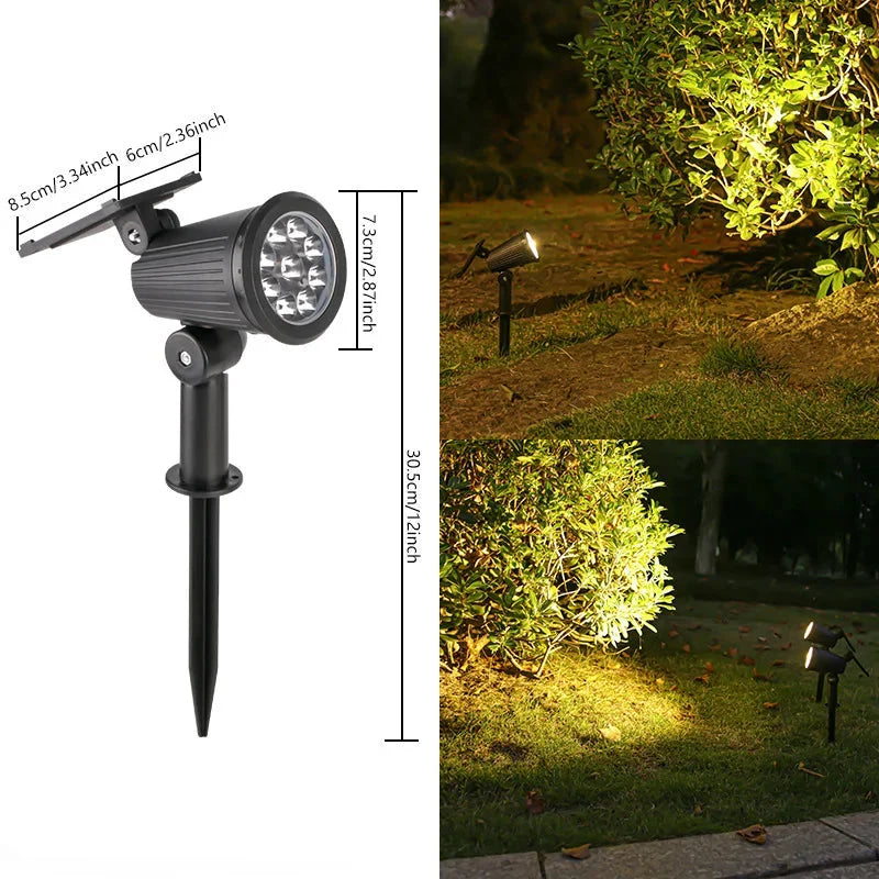 Projecteur de jardin solaire avec luminosité réglable