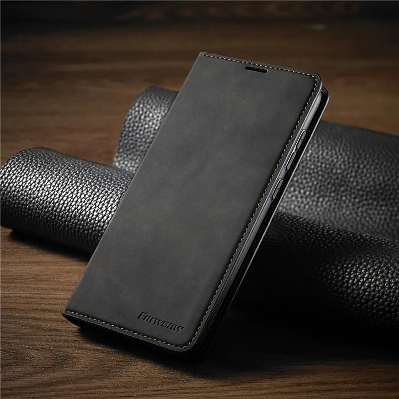 Skanto | Coque iPhone : Étui en cuir magnétique pour une protection élégante