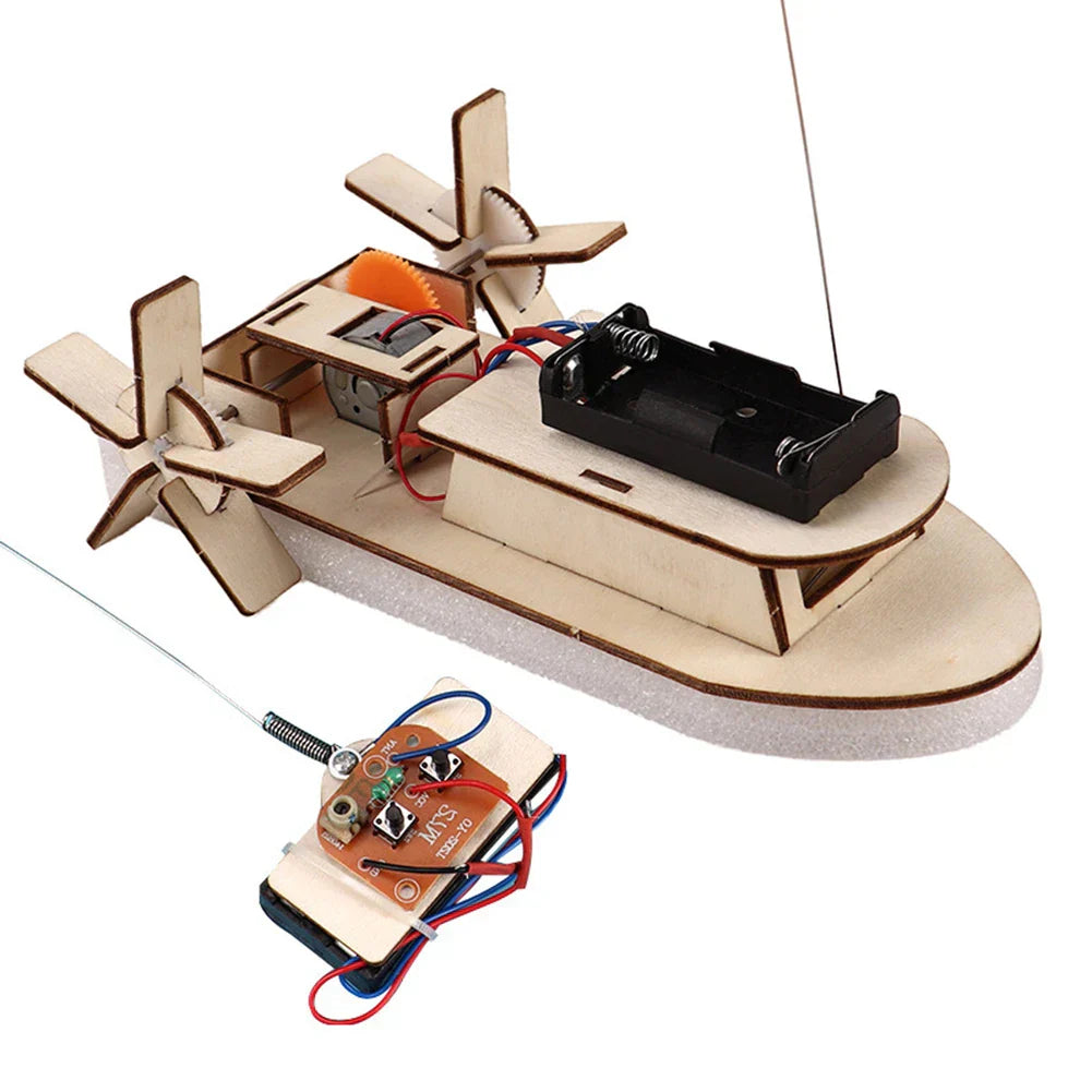 Bateau Éducatif en Bois DIY – Construisez Votre Propre Bateau Jouet Électrique