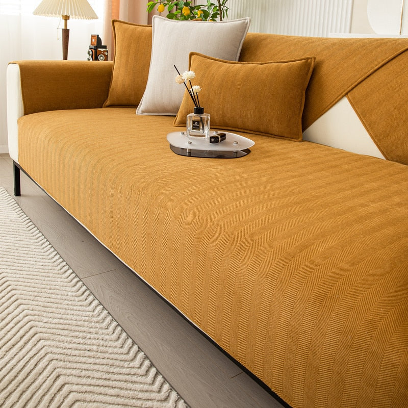 Housse de canapé en tissu chenille