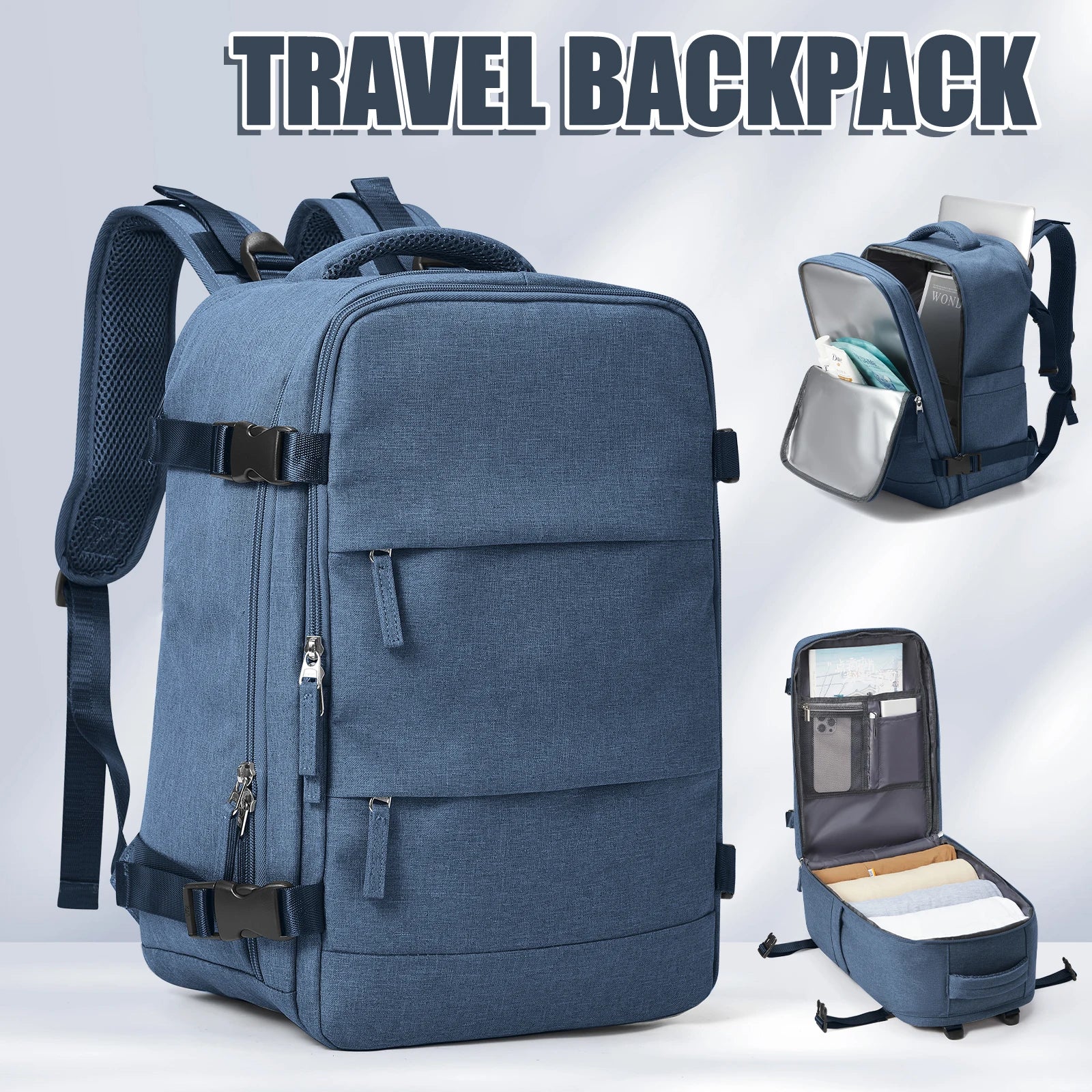 Sac à dos de voyage Travomate | Étanche & Polyvalent | Compartiment pour ordinateur portable 15,6" | Grande capacité avec séparation humide-sèche