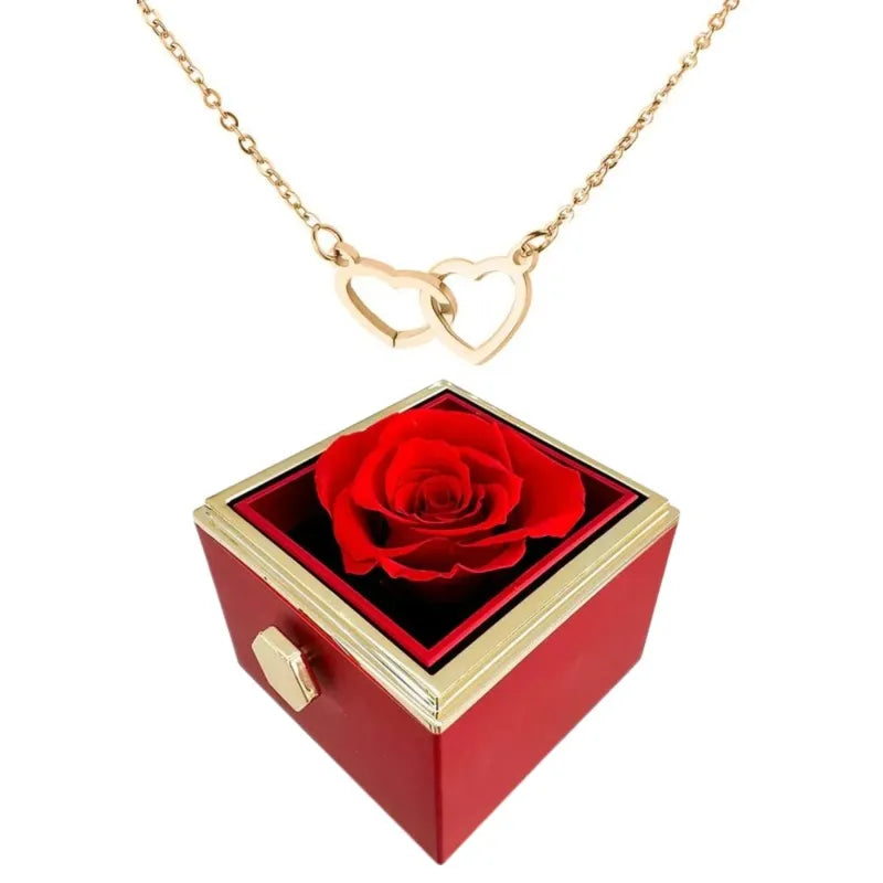 Skanto | Collier Cœur avec Boîte Cadeau Rotative