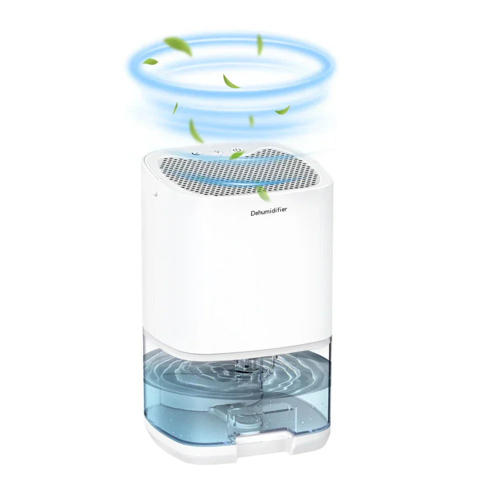 Déshumidificateur portable 2 en 1 de 1000 ml avec filtre à air et veilleuse – Aveline