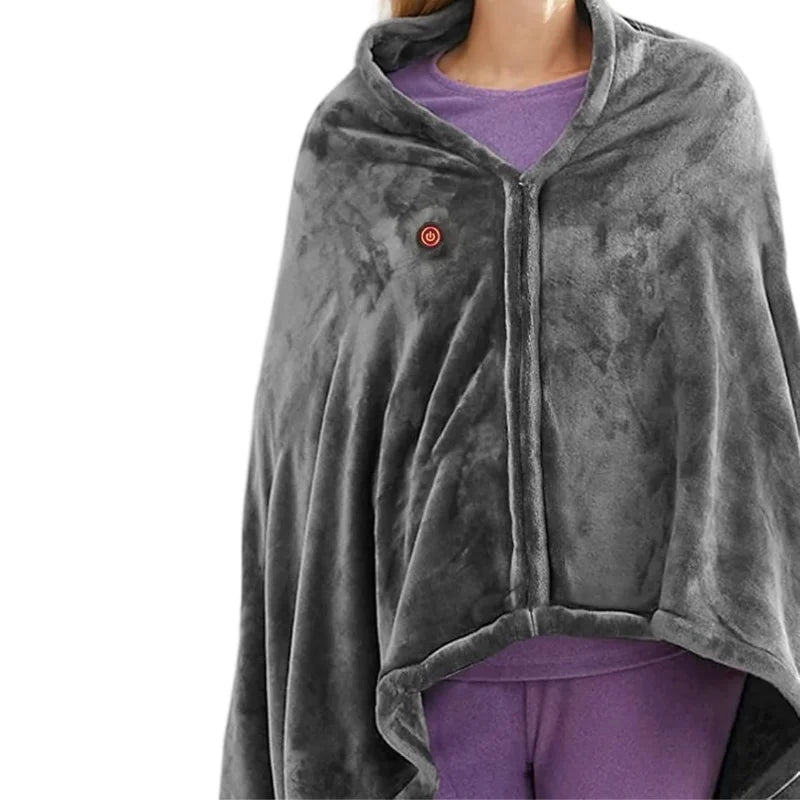 CozyTherm Wear Couverture Chauffante USB à Porter | 150 × 85 cm | 3 Niveaux de Température | Lavable en Machine & Portable
