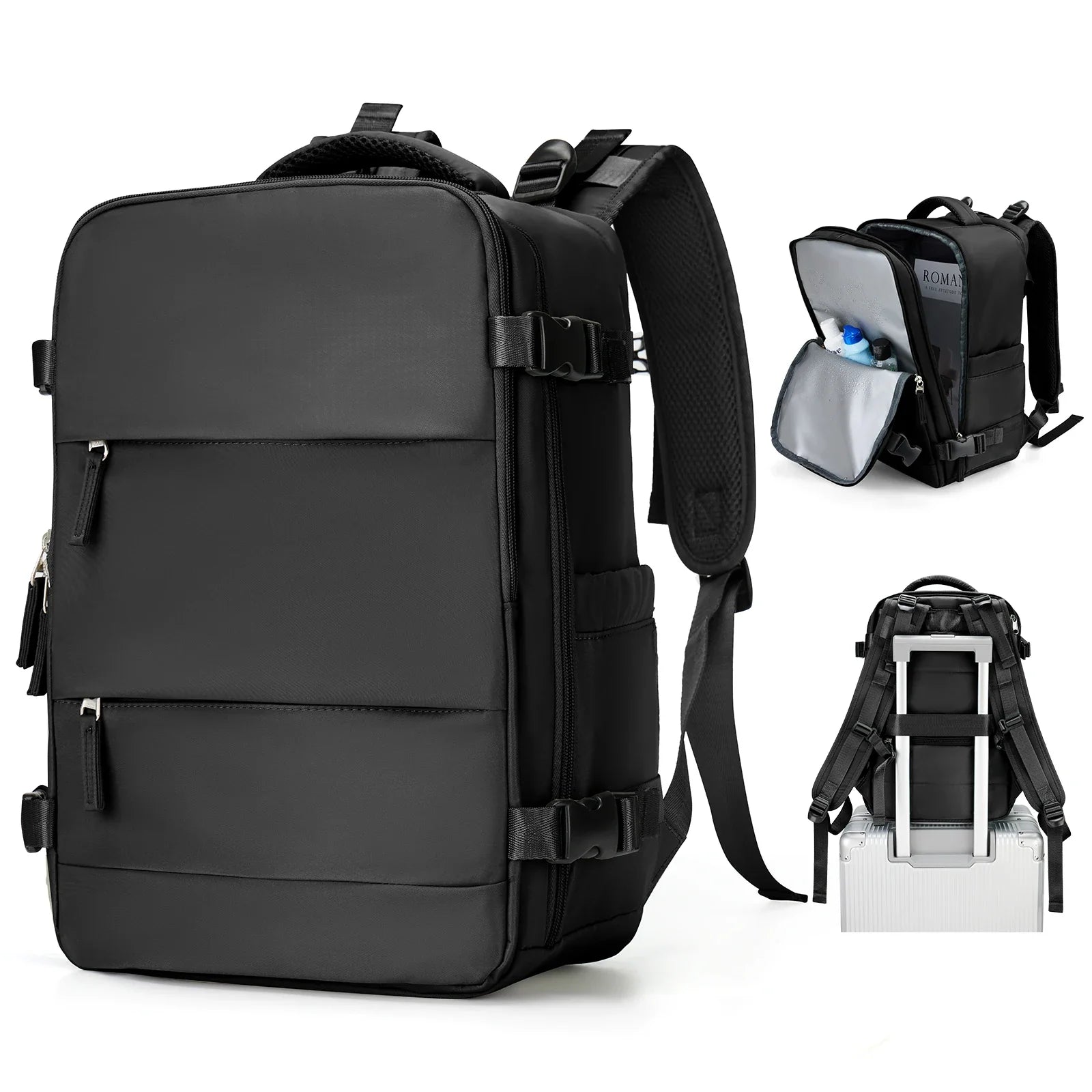 Sac à dos de voyage Travomate | Étanche & Polyvalent | Compartiment pour ordinateur portable 15,6" | Grande capacité avec séparation humide-sèche