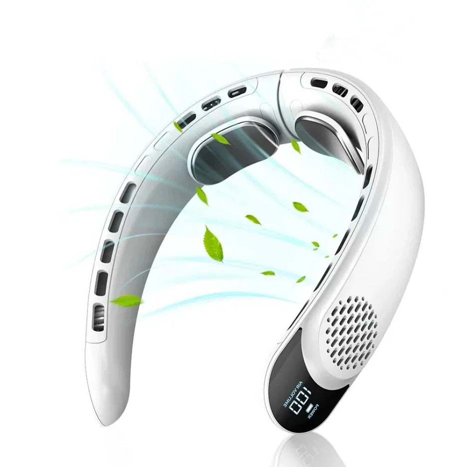 CoolBreeze™ | Ventilateur de Cou – Refroidissement à 360°, silencieux & mains libres