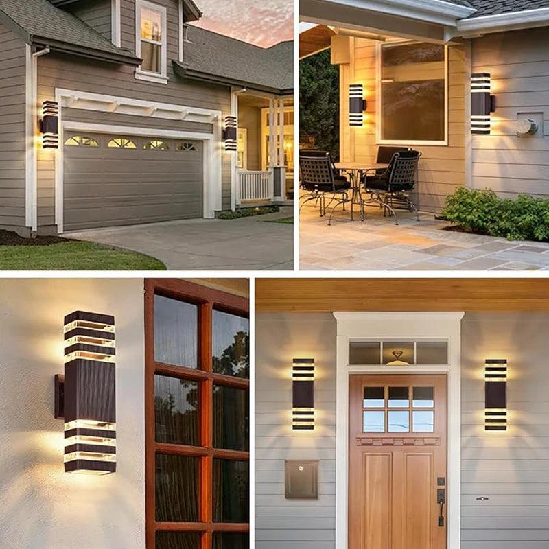 LumiBloc Applique LED extérieure | Effet Up & Down | Douille E27 | Étanche IP65 | Design moderne pour jardin et balcon