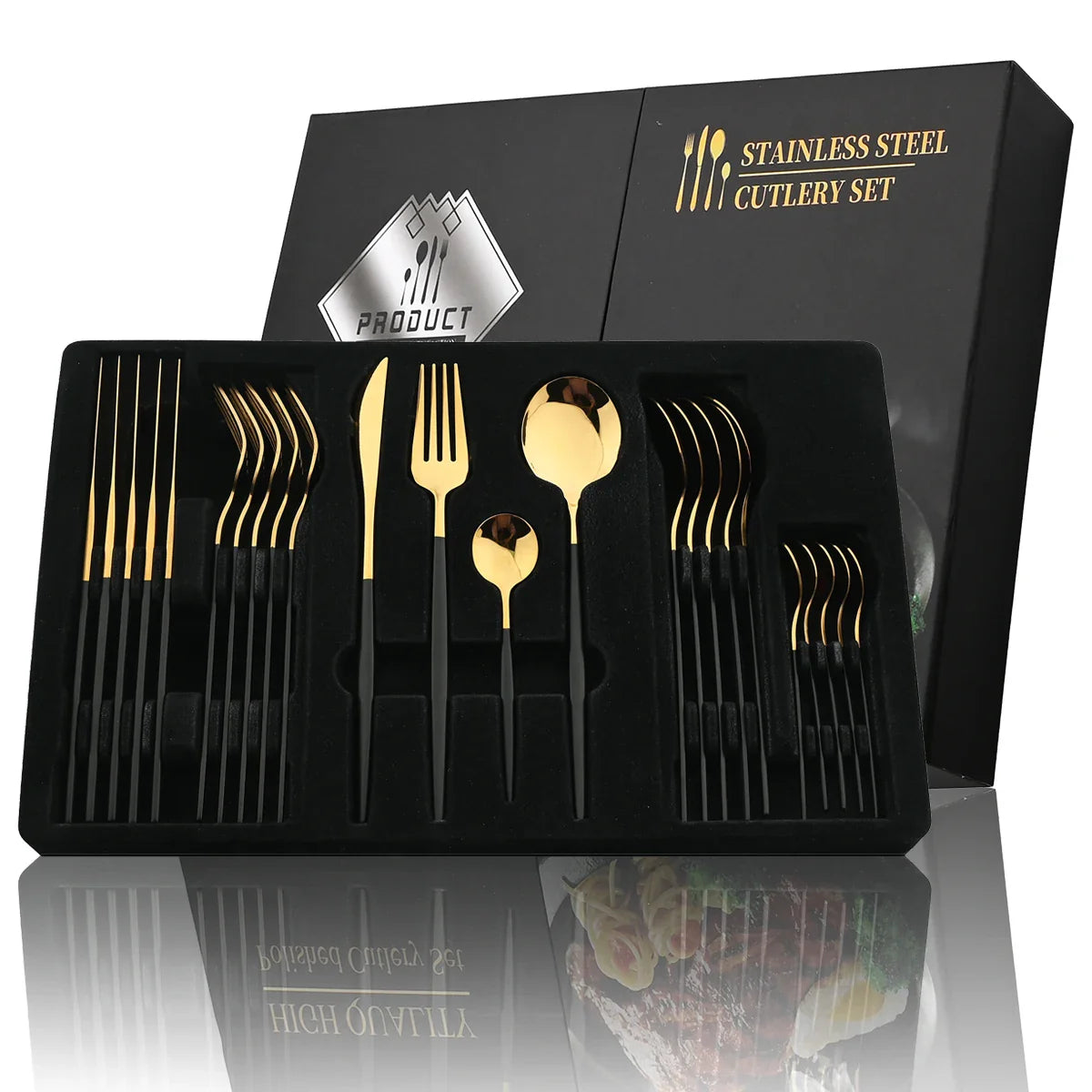 Ensemble de Couverts en Or Luxe - Pour une Mise en Table Élégante