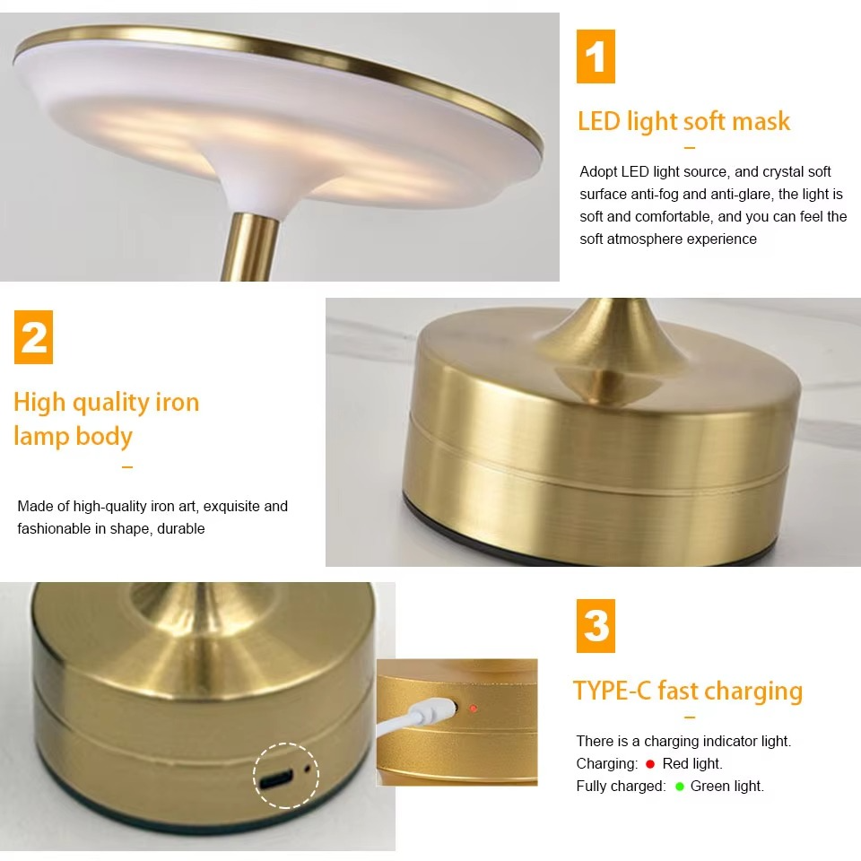 Skanto | Lampe de table LED à capteur tactile rechargeable USB