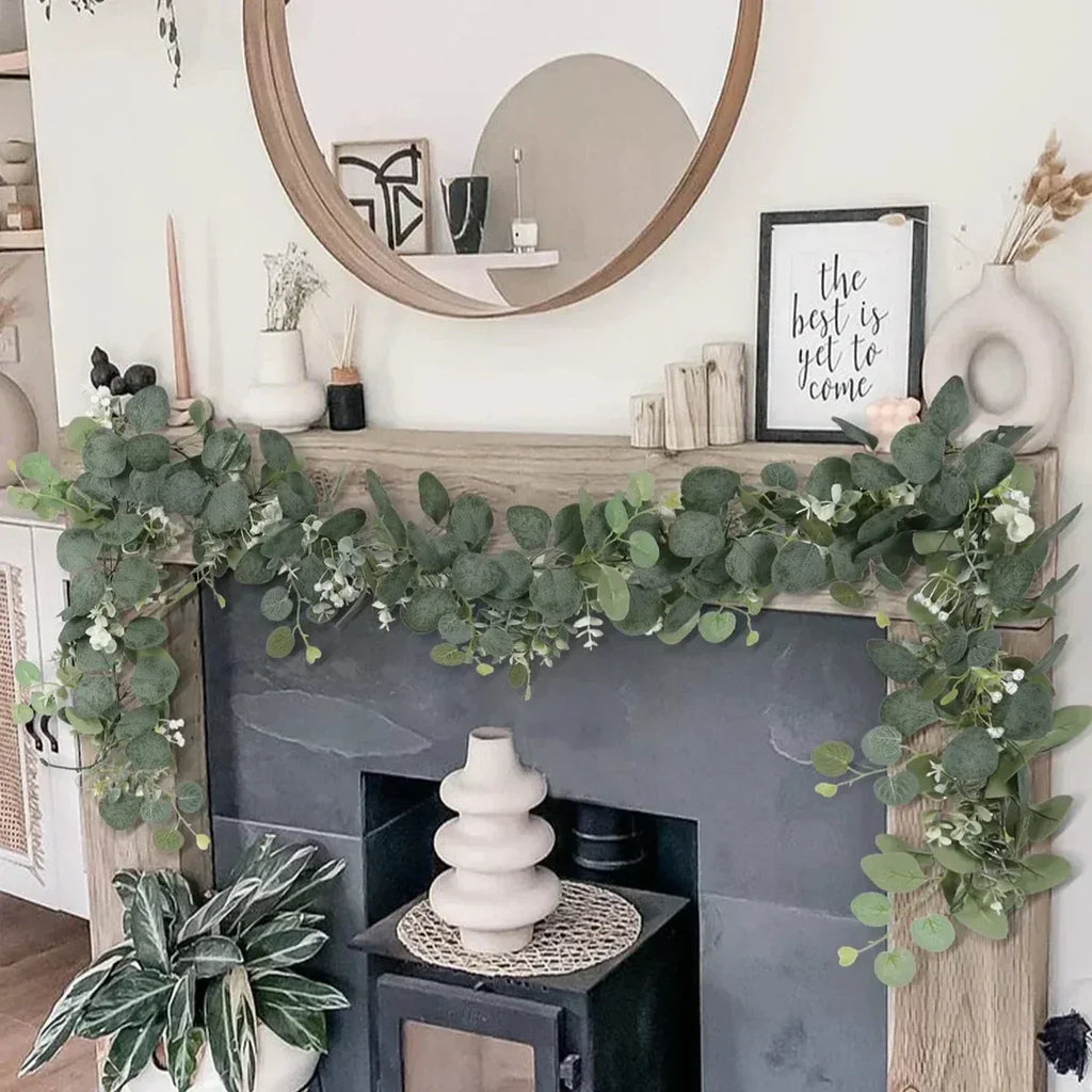 Ensemble de guirlandes en eucalyptus | 2 pièces | 180 cm | Réaliste & sans entretien
