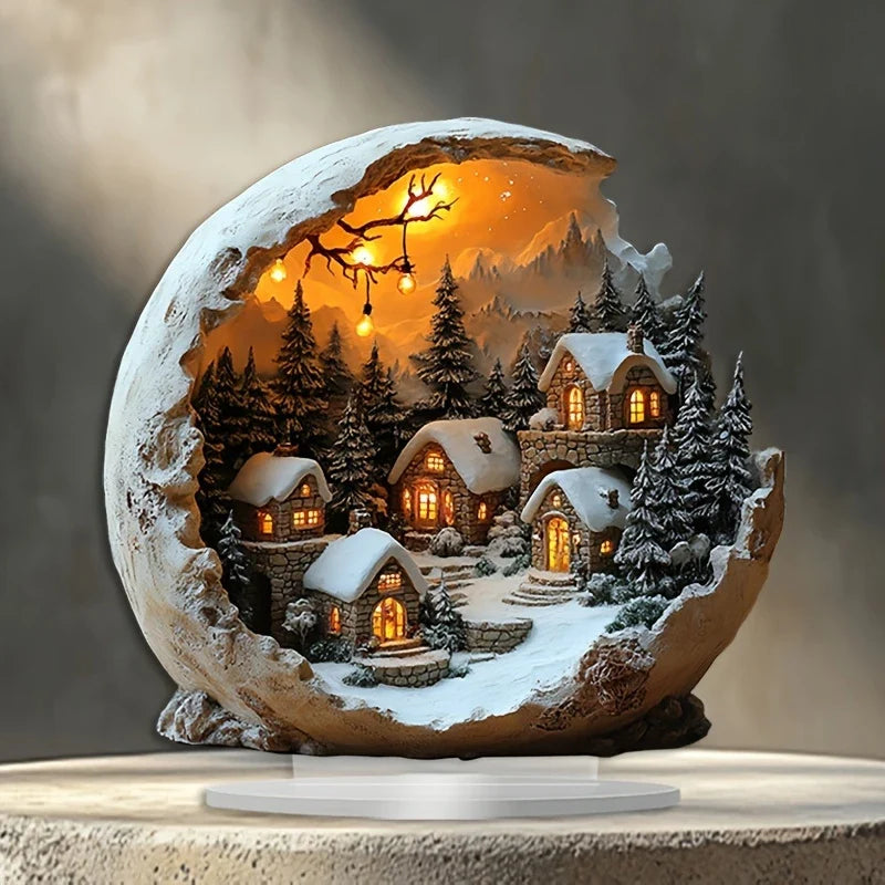 Décoration de Noël Lunavia | Style Boho | Figurine en acrylique | 23x20 cm